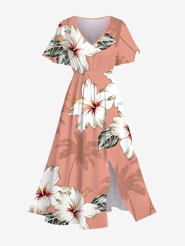 Image of Matchable Couple Hawaiian Sea Beach Starfish Turtle Shell Print Shirt or Plus Size Midi Split A Line Dress