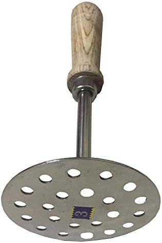Stainless Steel Potato Masher,Masher,Stainless Steel Smooth Potato Masher, Ricer Presser With Wooden Handle image 5