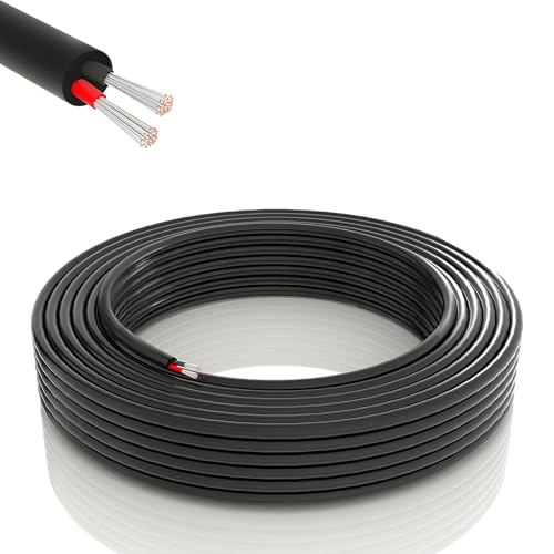 Usihom 16 Gauge Electrical Wire 2 Conductor, UL Certification, 33FT 16/2 Tinned Copper Wire Stranded PVC Cord, 16 AWG 2 Pin Flexible Low Voltage LED Cable for LED Strips Lamps Lighting Automotive