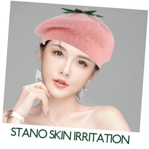 Kawaii Strawberry Beret Hat for Boy Girl Vintage Wool Artist Cap Adorable and Skin-Friendly for Autumn and Outdoor Activities4