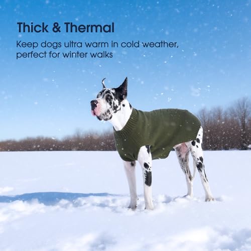 IECOii Hunde Pullover für große Hunde,XXL HundePullover WarmePullover Weste für den Winter,Strickhunde Pullover Hund Sweatshirt für großeHunde Junge Mädchen,Golden Retriever,Pitbull,Grün,2XL