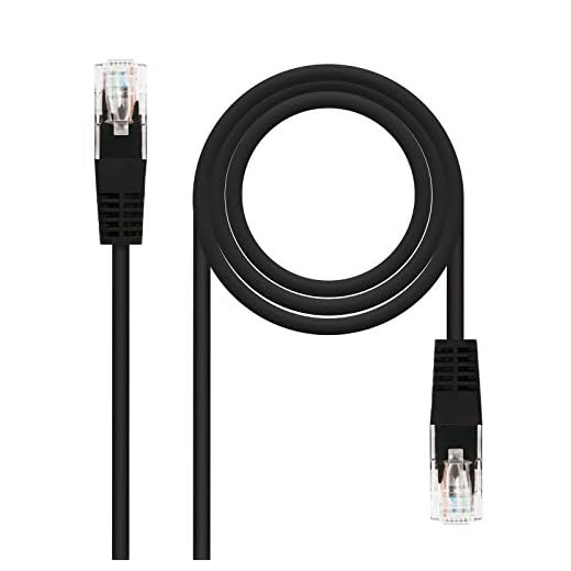 NanoCable 10.20.0401-BK - Cable de Red Ethernet RJ45 Cat.6 UTP AWG24, 100% Cobre, Negro, latiguillo de 1mts
