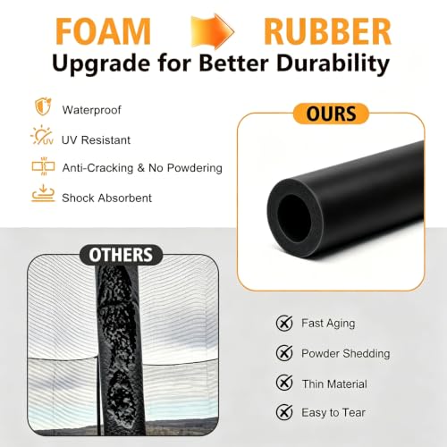 12PCS Rubber Trampoline Pole Covers Replacement, 1.26 Inch Inner (Black) by DZOFXMI - Used condition - Image 2