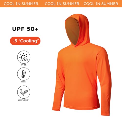 Image of 5 Pack Men's UPF 50+ Sun Protection Hoodie Shirts Long Sleeve Shirts Quick Dry Lightweight for Running Workout Hiking Fishing