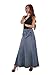 Style J Fantastic Flared Long Jean Skirt-Blue-28(8)
