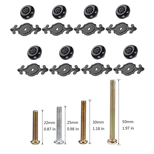 Marstree 2 In 1 Vintage Ceramic Drawer Cabinet Knobs And Pulls For Diy Home Furniture Cabinet Dresser Cupboard Bin Door Handles, Pack Of 8 (Black-Black) #TOP3