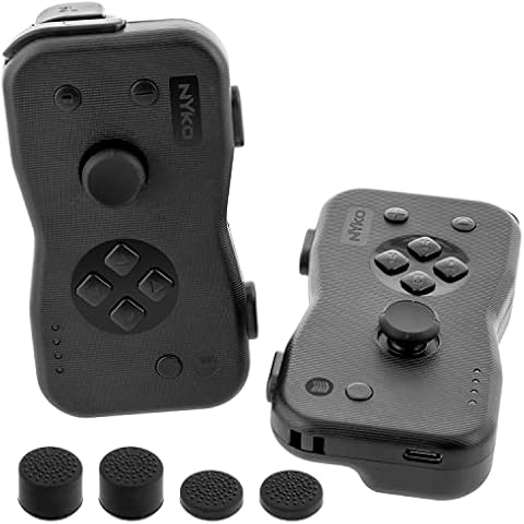 Nyko Dualies Controller Set for Nintendo Switch -Black: Comfortable, Responsive, and Precise Wireless Gaming with Motion Control, USB C Charge Cable. Joycon Alternative Cover