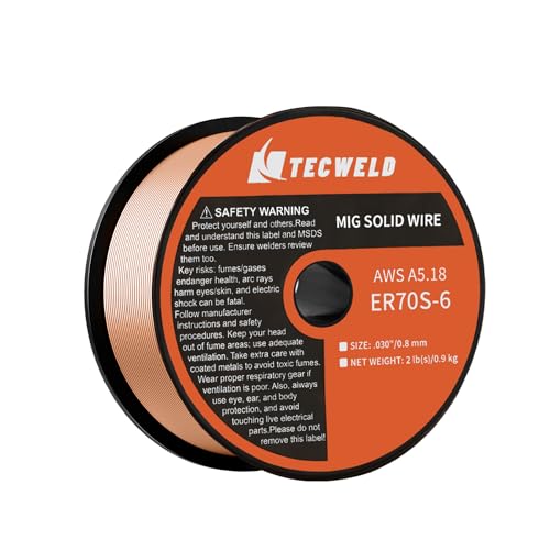 TECWELD Solid MIG Welding Wire ER70S-6 0.30 Inch 2LB Spool - Low Spatter Carbon Steel Gas Shielded Wire with High Feedability ABS Spool for All Position Welding