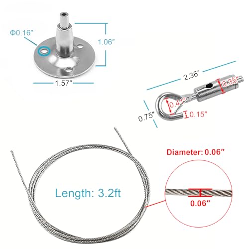 OTTFF 10 Pack 3.2 ft Ceiling Sign Hanger, Suspension Cable Wire for Hanging LED Panel Light Billboards by OTTFF - Image 5