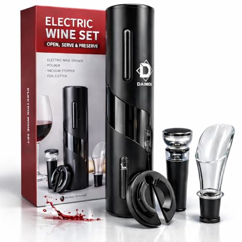Kit Cavatappi Elettrico Professionale per Vino, Set Elegante con Stappa