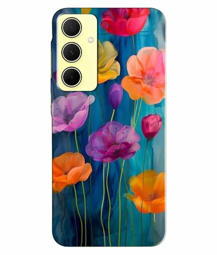 Image of Printed Hard Back Case Cover & Compatible for Samsung Galaxy A55 5G | Samsung A55 5G | Flower Vector Art (Multicolor) - D1193