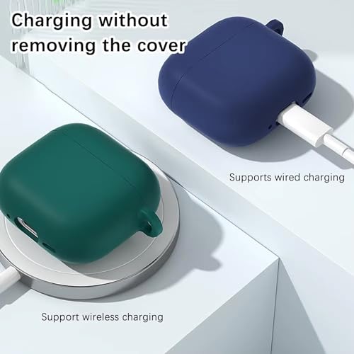 Image of Brain Freezer Soft Silicon Cover 4th Generation Case, Compatible with AirPods 4 Gen (2024) (USB-C) with Carabiner (Device Not Included) Wine Red