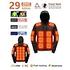 RIKAY Heated Hoodie for Men & Women, 29 Heating Zone Men's Electric Heating Hoodies Windproof Electric Hoodies with 3 Temperature Heated Hoodie for Winter Outdoor Camping Hiking Golf Black #3