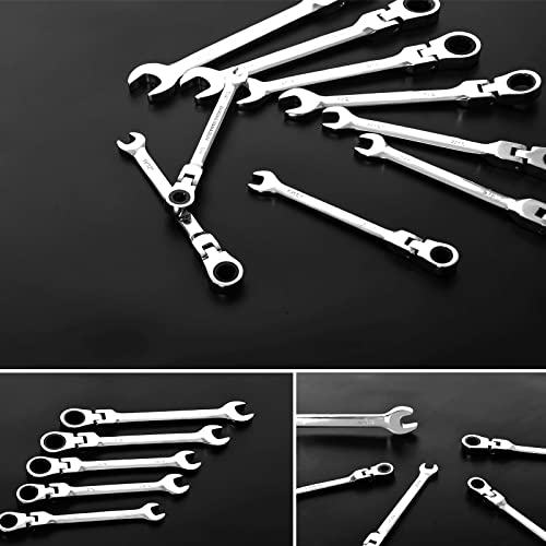 Image of Qnkaa Qnkaa12pcs Flexible Ratchet Wrenches Set SAE 1 /4 inch to 7 /8 inch Inch