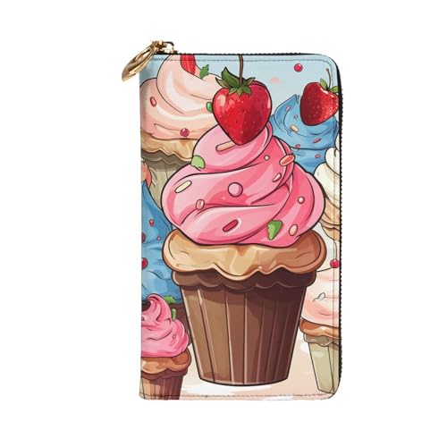Women's Wallet Clutch Large Capacity Long Wallet Cupcakes And Ice Cream Leather Ladies Card Phone Holder Travel Purse2