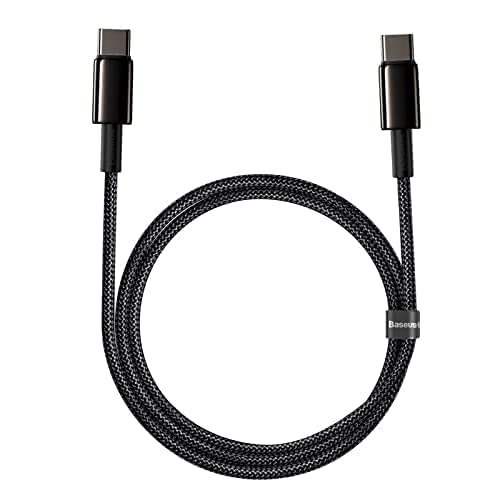 Baseus Tungsten Altın Hızlı Şarj Veri Kablosu Type-C - Type-C 100W 1M - Siyah CATWJ-01