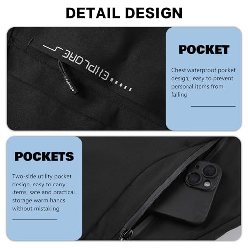 Chaqueta impermeable ligera para hombre con capucha miniatura 4