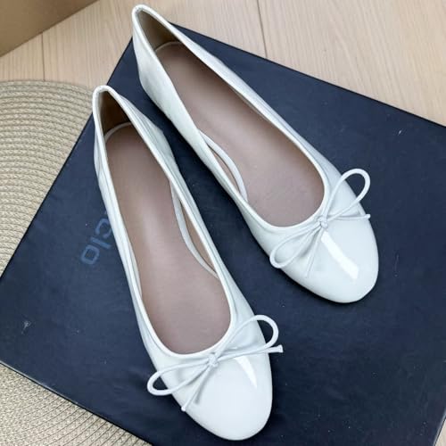 TN TANGNEST Round Toe Bowtie Bowknot Ballets Flats for Women Slip on Classical Dressy Ballerina Flat Shoes2