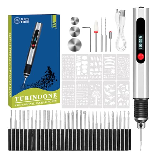 Mini máquina grabadora, juego de 30 brocas portátil, herramienta giratoria de velocidad ajustable, silicona de metal ABS, joyería, vidrio, piedra, mano, potencia
