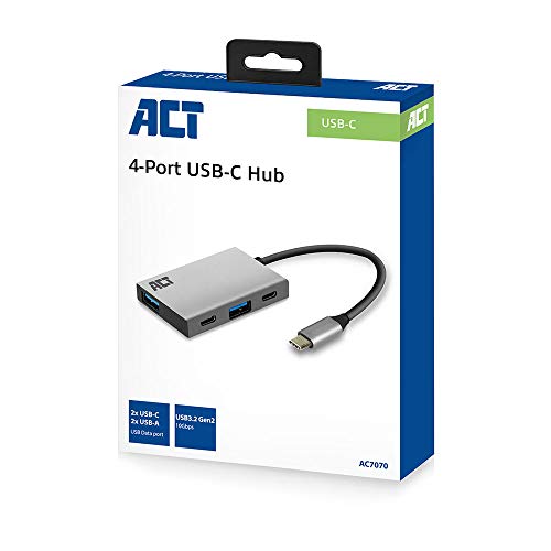 Act AC7070 E -2X Hub USB-A, Grigio - 4