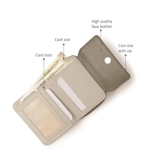 Image of Fastrack Women's Mini Organizer Wallet | Flap Closure, Tri-Fold Design, Zip Coin Pocket, Card & Cash Slots | Compact & Organized | 6 Months Warranty