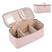 BAGSMART Makeup Bag Cosmetic Bag Large Toiletry Bag Travel Bag Case Organizer for Women, Soft Pink