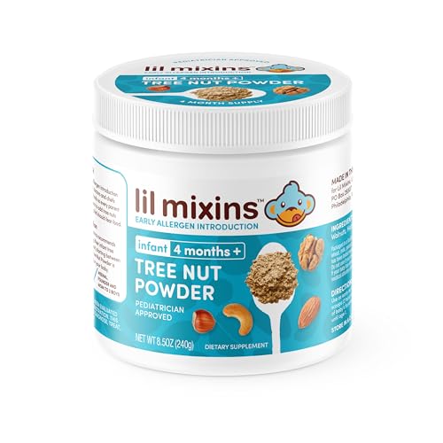 Lil Mixins Early Allergen Introduction, Tree Nut | Baby Stage 1-3, For Ages 4+ Mo., 8.5 Oz Jar, 4 Month Supply