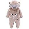 Baby winter fleece overall met capuchon voor meisjes en jongens, sneeuwpak, warme romper outfits 0-12 maanden