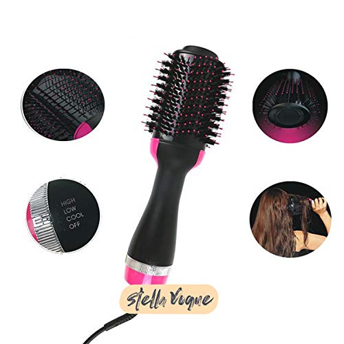 Escova secadora de cabelo, secador de cabelo 2 em 1 e volumizador de íons negativos para alisamento