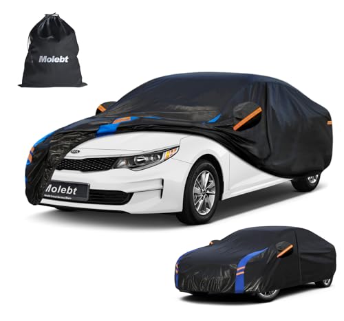 Image of Custom Fit Car Cover for Kia Optima, K5 & Stinger (2006-2026), Upgraded Waterproof All Weather Outdoor Auto Cover with Driver Door Zipper & Mirror Pockets, UV /Snow /Dust Protection