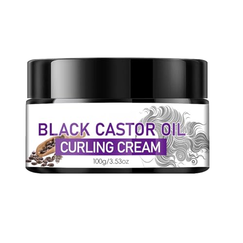 Crema para rizar, con cuidado hidratante profundo, 100 g, crema para de aceite de ricino negro, cremas batidos que definen el cabello seco, el control del frizz del cabello seco, para suav