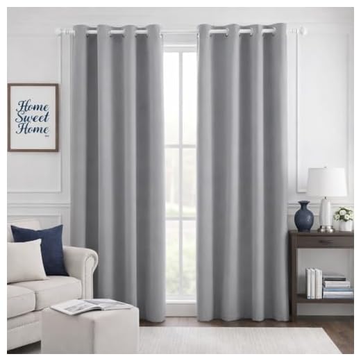 HOMEIDEAS Light Grey Blackout Curtains for Bedroom 52 X 84 Inch Long 2 Panels Set Room Darkening Curtains & Drapes, Light Blocking Soundproof Thermal Insulated Grommet Window Curtains for Living Room