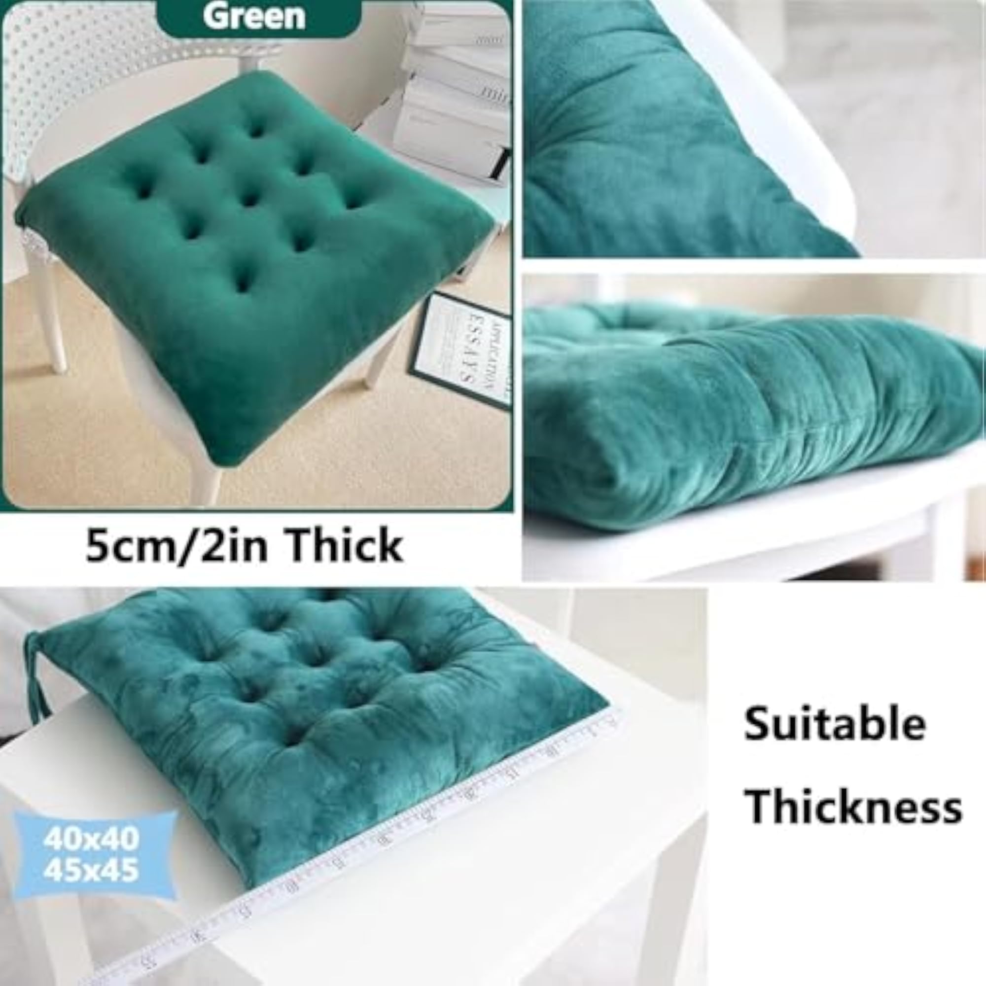 Non-Slip Kitchen Chair Cushions with Ties