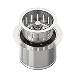 BOTEMY Extended Garbage Disposal Flange Basket Strainer Stopper, Deep 304 Stainless Steel Kitchen Sink Flange for 3-1/2 Inch Standard Sink Drain Hole, Polished Deep Sink Disposal Stopper