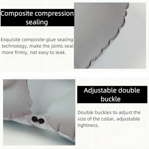 Image of Polyester Inflatable Travel Pillow For Sleeping Airplane - Inflatable Neck Pillow For Traveling On Plane, Press To Inflate,Portable Travel Neck Pillow.(Multicolor)