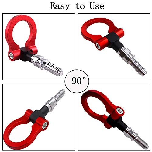 Venveal Car Tow Hook Front Bumper Screw-On Front Tow Hooks With Jdm Style Personalized Towing Tow Strap Ropes, 16Mm Tow Hook For B-M W E39 E82 E88 E90 E91E92 E93 X1 X3 X5 X6 F22 F30 F55 F66 (Red) #TOP5