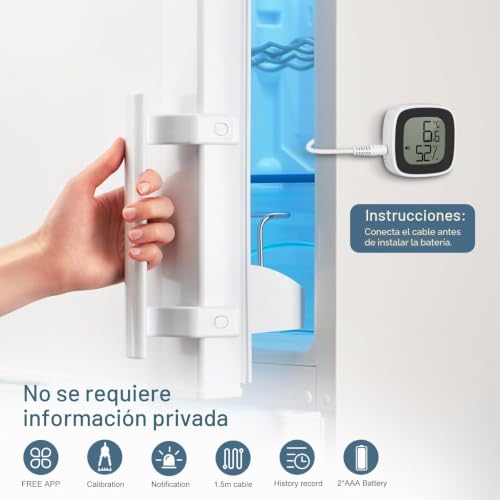 Termómetro Bluetooth de nevera y congelador con alarma inteligente y sensor remoto 2