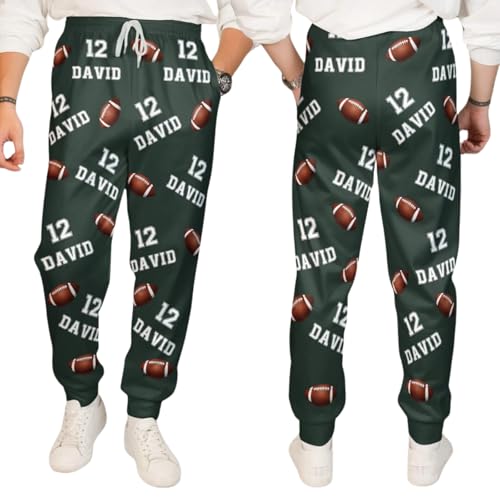 American Football Personalized Sweatpants - Custom Name & Number Football Joggers - Personalized Football Apparel for Men & Women - Football-Themed Sweatpants Gift for Sports Fans & Players(03)
