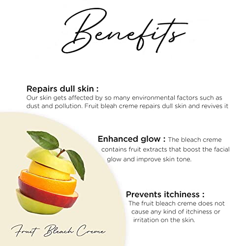 Malar Bleach Friut Enhanced Fairness & Instant Glow | Dark Spot Corrector And Tan Removal | Lighten Facial Hair, Naturally Glowing Skin | Blackheads Removal | (Pack Of 3, 42G Each) #TOP4