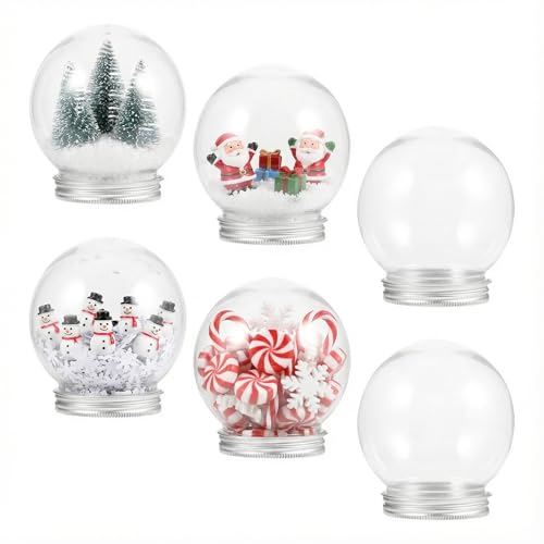 6 Stück Schneekugel Mit Schraubverschluss,150 ML Schneekugel Selber...