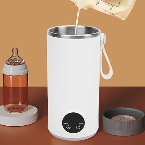 Travel Electric Kettle, Kettle, USB Rechargeable Hot Water Boiler with Rotary Stirrer, 400ML 55C, Travel Kettle for Coffee, Tea, Milk