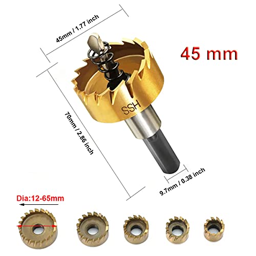 SagaSave 45MM/1.77Inch Carbide High Speed Steel Drill Bits Hole Cutter - Image 2