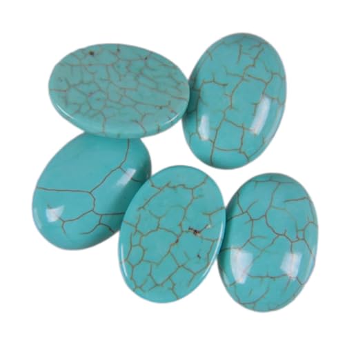 Cabochon en pierre ovale turquoise naturelle 18x13mm pour création de bijoux de lithothérapie