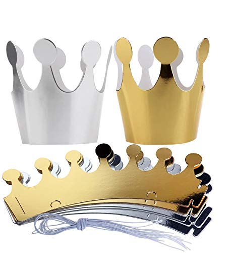 Happium-Favores de fiesta de Princesa con Sombrero de Papel de Corona de cumpleaños para niños, 10 piezas,para aniversario, promoción, Nochevieja o rey para una fiesta de oficina o aula de día.