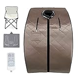 TaTalife Far Infrared Sauna, Infrared Portable Indoor Personal Spa Sauna with Heating Foot Pad and Chair for Weight Loss, Detox, Relaxation at Home (L 27.6”x W 31.5”x H 37.8”)