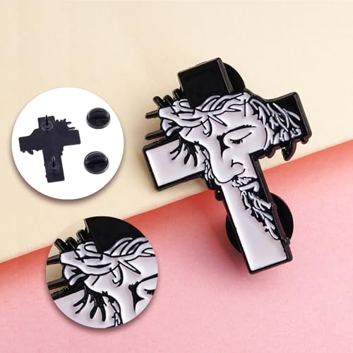 Image of 4PCS Jesus Pin,I Love Jesus Cross Pin Enamel Lapel,Cross Pins for Jewelry Bags Clothing Decoration,Religious Belief Christian Pins for Backpacks,Clothes,Hats,Holiday Parties