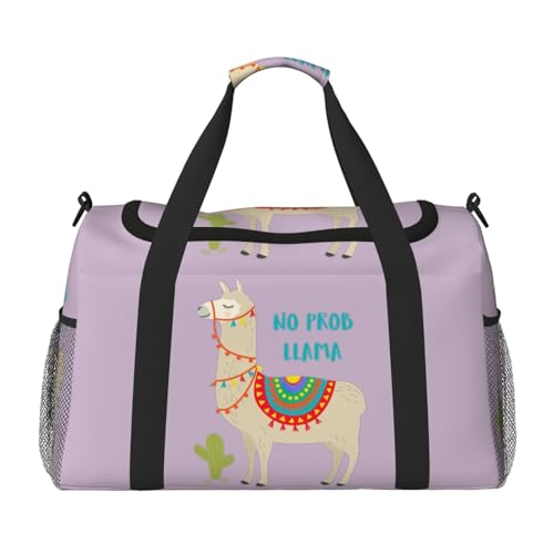Sac de voyage de grande capacité imprimé lama fonctionnel et élégant en taille unique