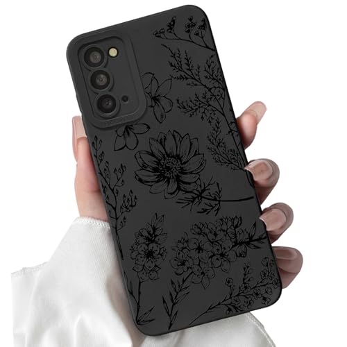 Lovmooful Compatible for Samsung Galaxy Note 20 5G Case Cute Cool Flower Floral with Black Design for Girls Women Soft TPU Shockproof Protective Girly for Samsung Galaxy Note 20 5G-Plant