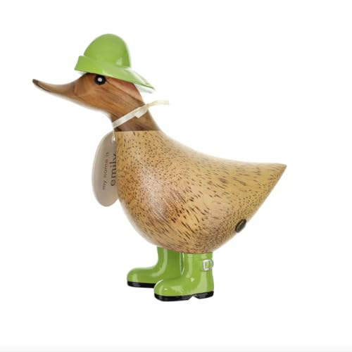 DCUK Rainy Hat and Wellies Wooden Ducky - Green