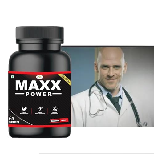 Maxx Power Testo Capsules for Men | Ayurvedic Strength, Stamina & Endurance Booster | Natural Energy & Vitality Supplement | 60 Veg Capsules